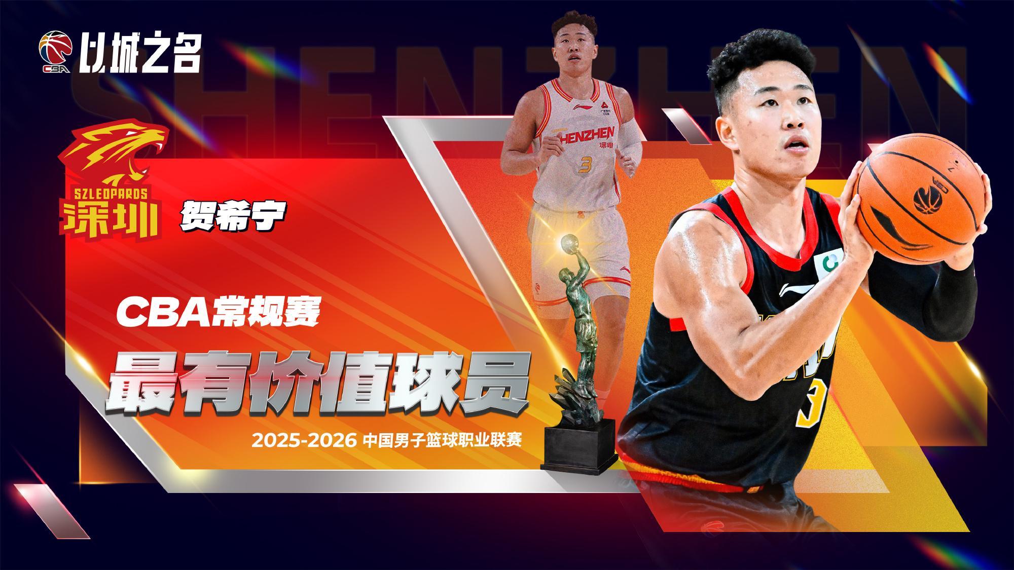 乐鱼-贺希宁当选常规赛MVP！强势得分拔高深圳上限，期待世预赛延续